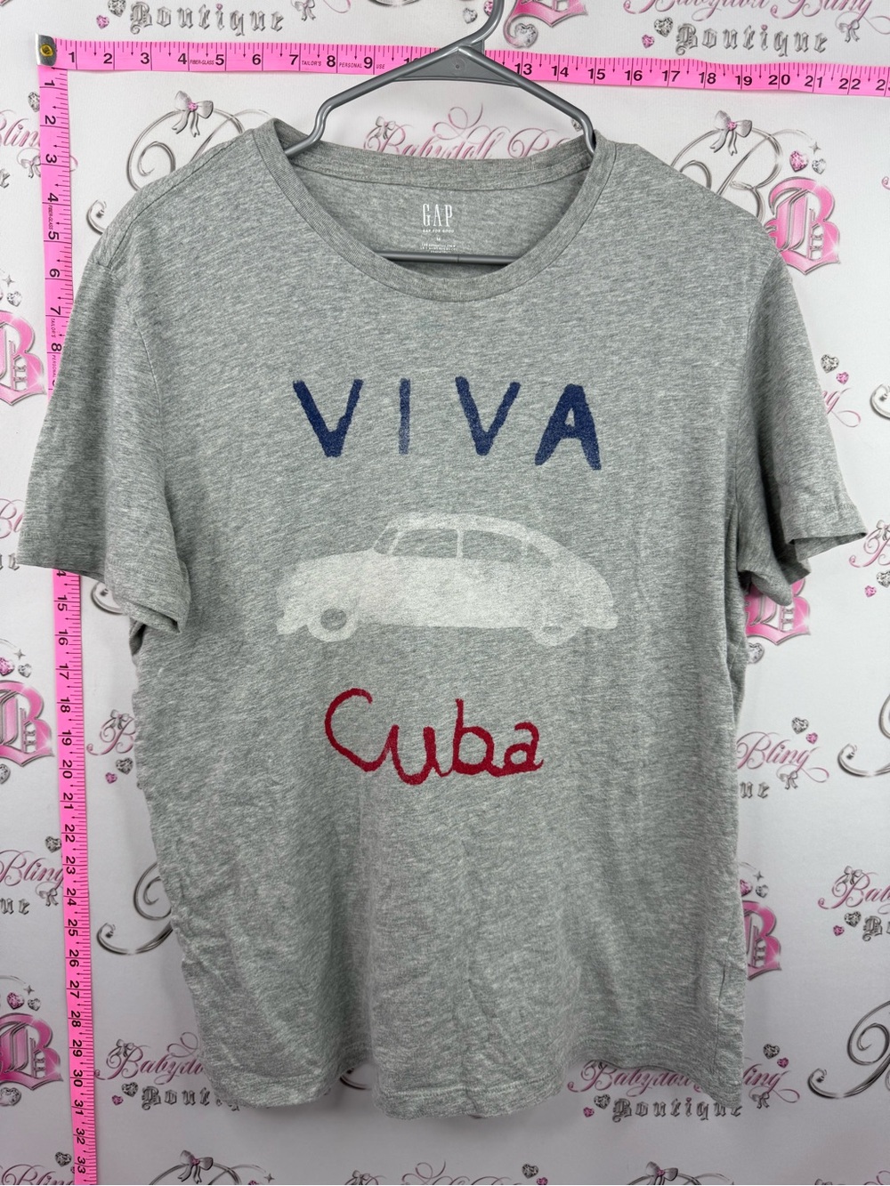 GAP tshirt car Grey 'Viva Cuba' Graphic Tee with Blue and Red Print